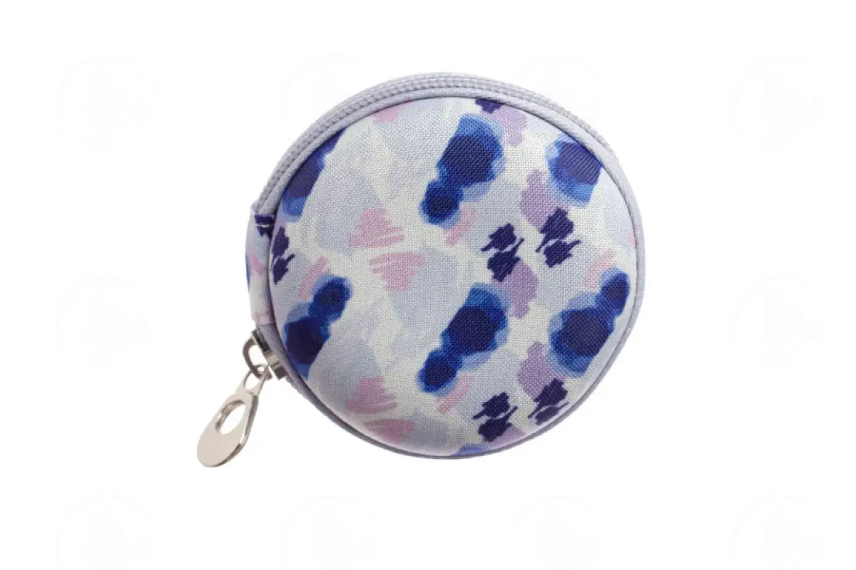 Round Hard Shell Case: For Sample Vials (Holds 8 Vials) Blue Watercolor
