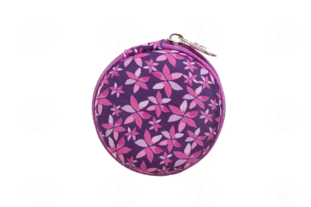 Round Hard Shell Case: For Sample Vials (Holds 8 Vials) Purple Daisy