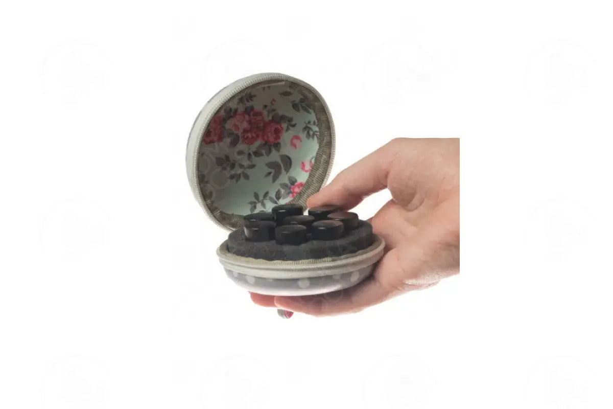 Round Hard Shell Case: For Sample Vials (Holds 8 Vials) Purple Daisy