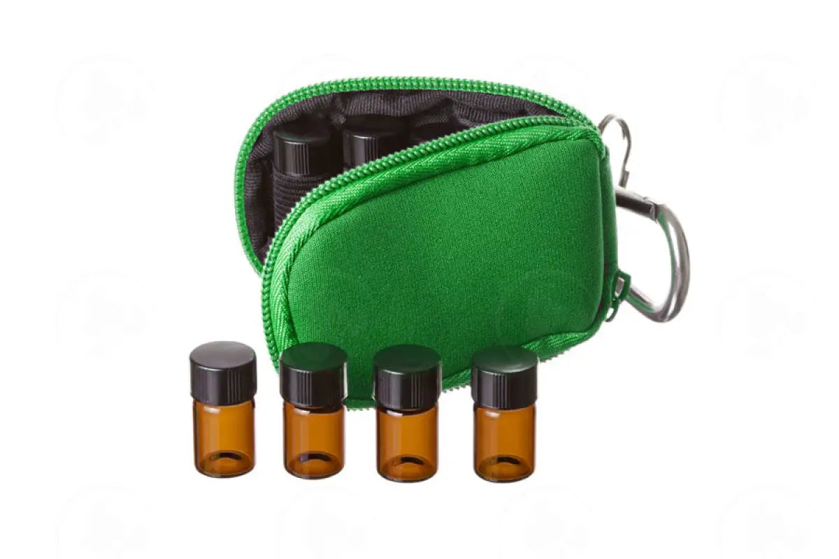 Aroma Ready Key Chain Case: Includes 8 Sample Vials (5/8 Dram) Apple Green