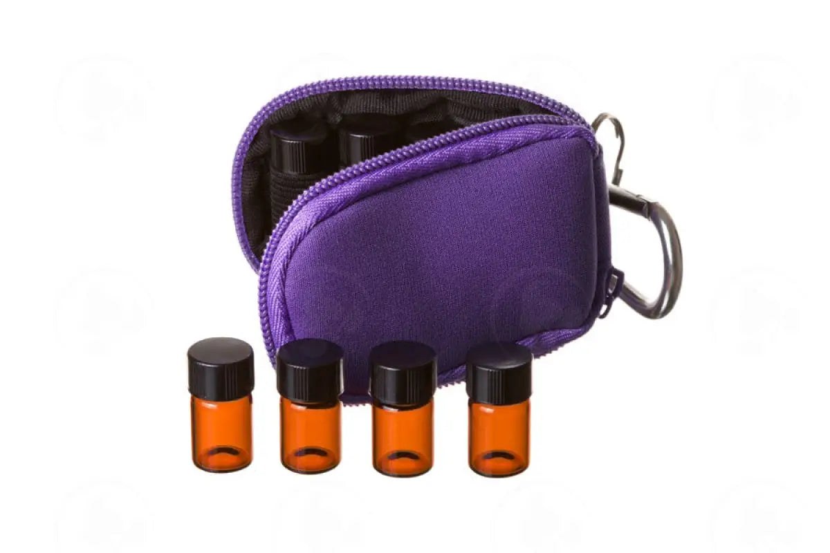 Aroma Ready Key Chain Case: Includes 8 Sample Vials (5/8 Dram) Purple