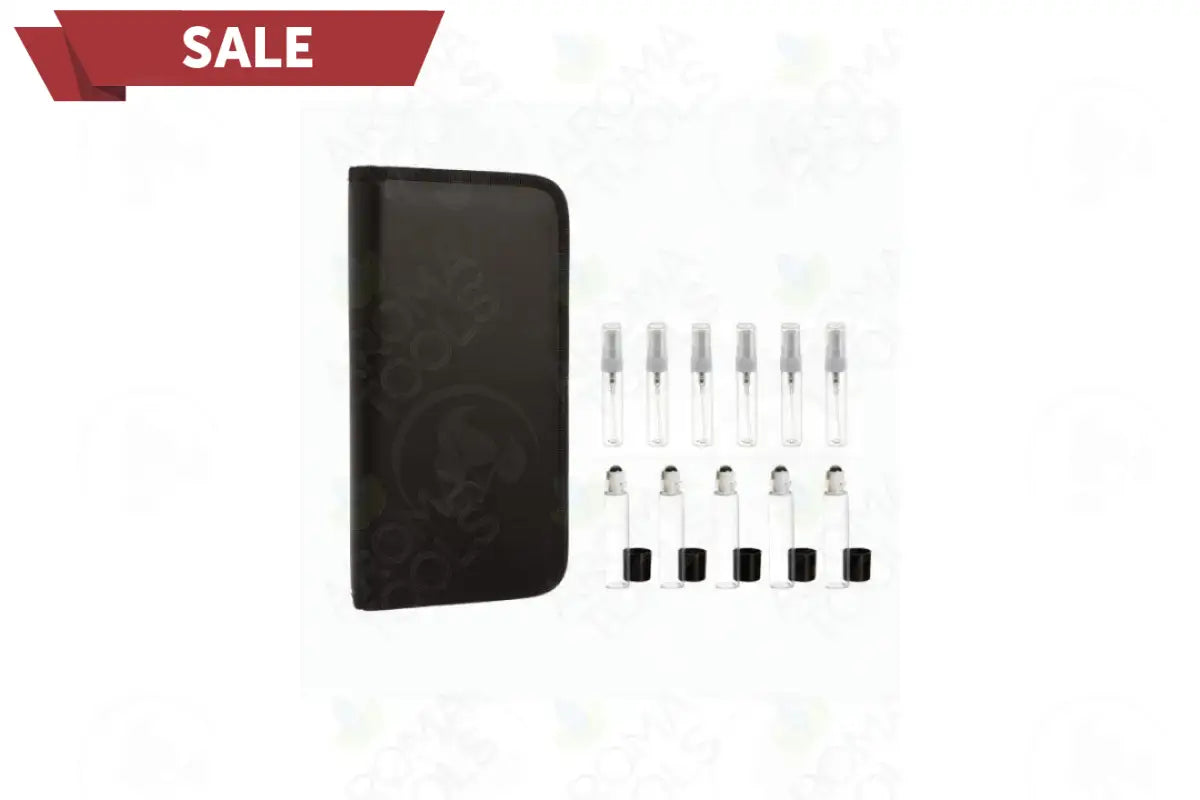 4 Ml Sample Clutch With Spray And Roll-Ons (Holds 12 Vials) Black