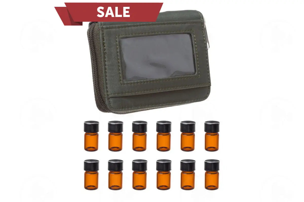 Sample Case: Includes 12 Vials (5/8 Dram) Dark Green