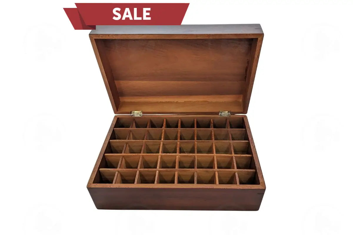 Acacia Wood Essential Oil Box (Holds 40 Vials) - Clearanced with Minor Scratching and Discrepancies
