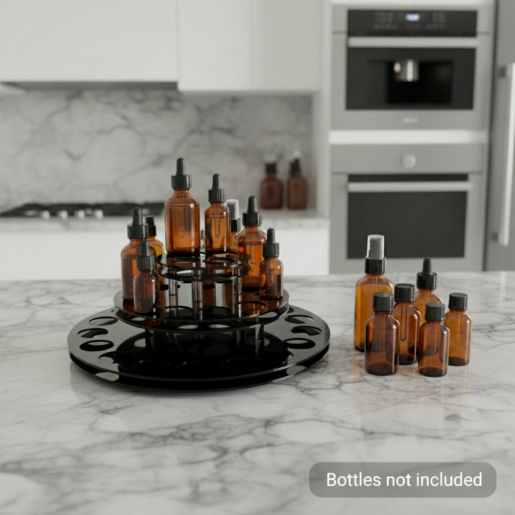 3-Tier Acrylic Display Carousel (Holds 33 Large Vials)