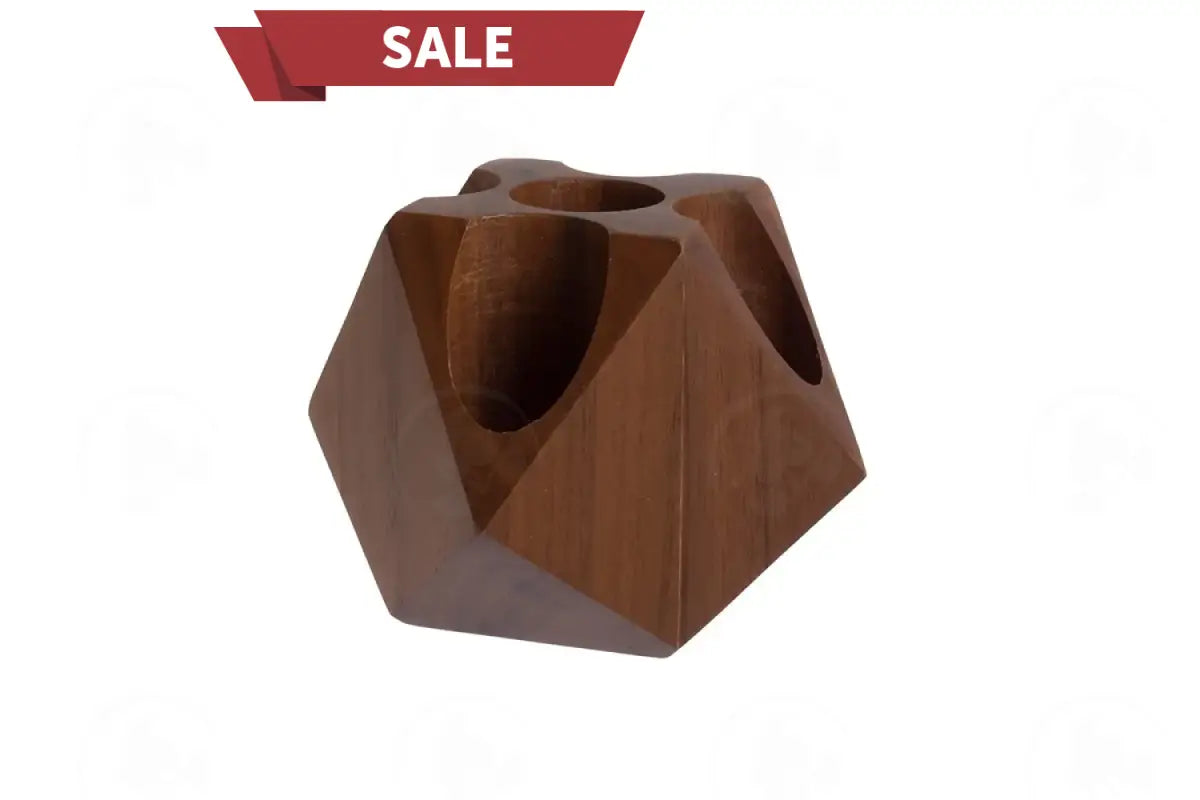 Wooden Geometric 15 Ml Display Riser (Holds 5 Vials) Dark