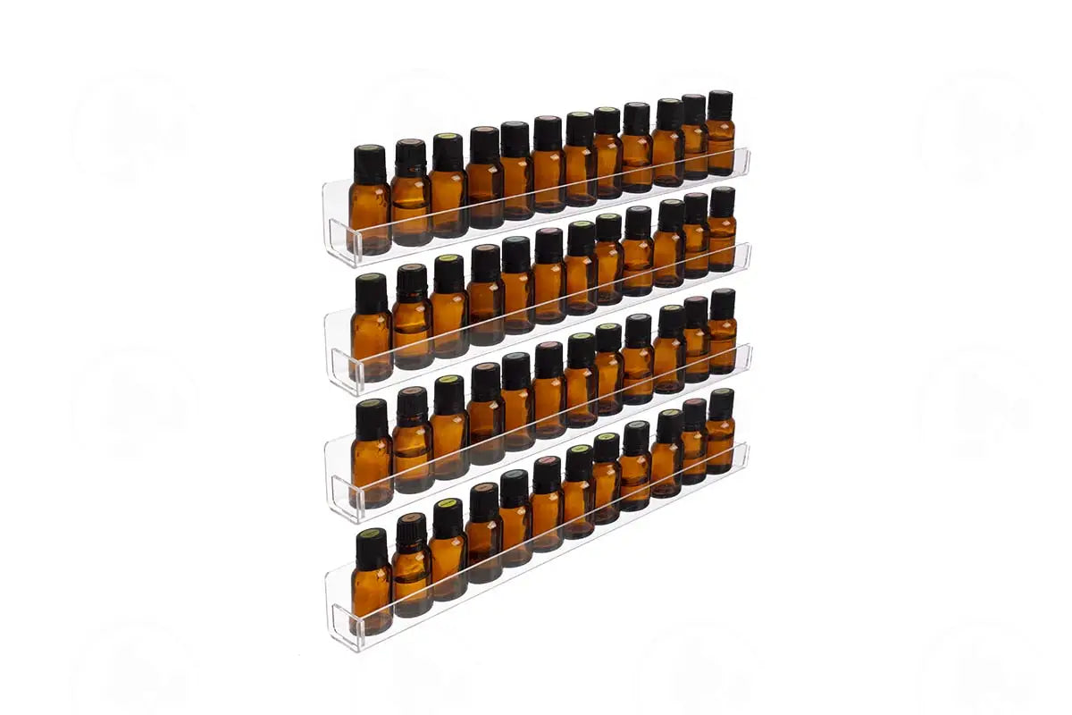 4-Row Display Rack: Clear Plastic (Holds 48 Vials)
