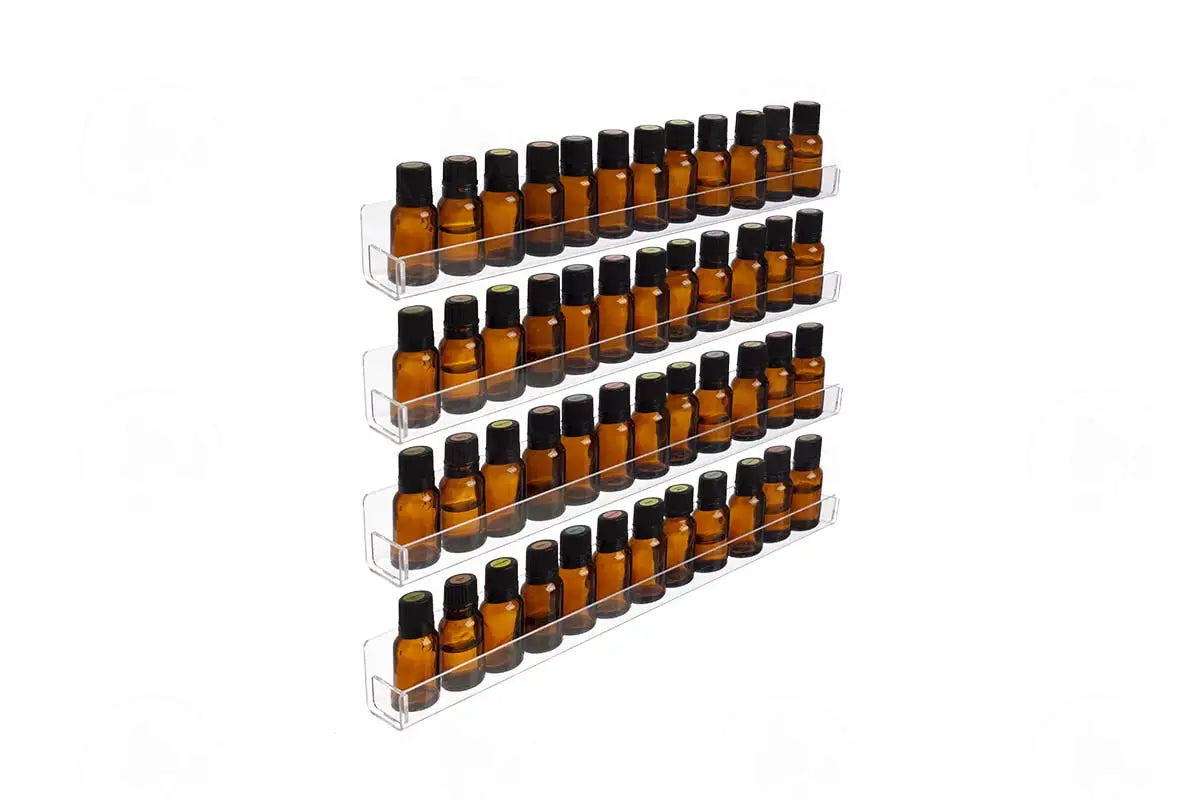 4-Row Display Rack: Clear Plastic (Holds 48 Vials)