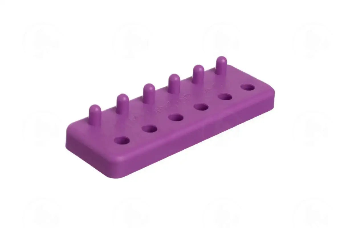Purple Plastic &quot;0&quot; Capsule Holder (6 Slots/6 Pegs)