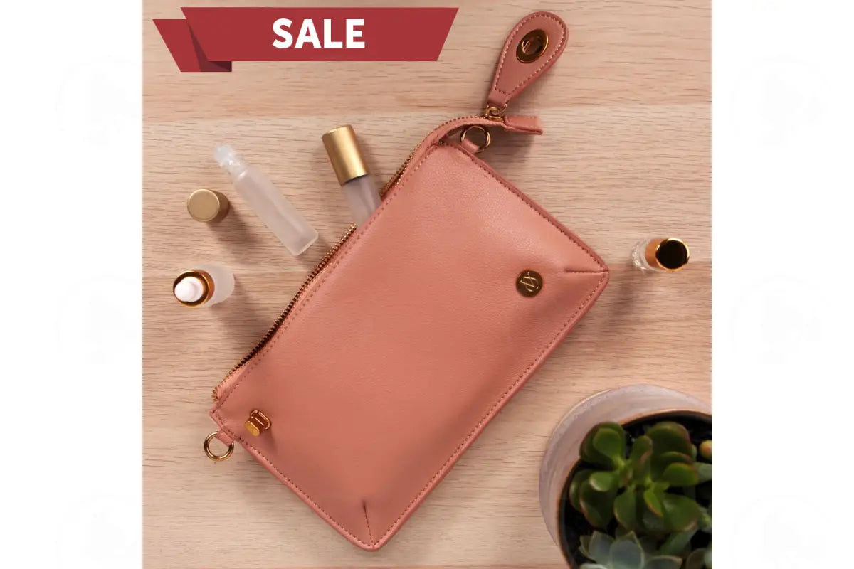 Little Deb Vegan Leather Essential Oil Clutch/Crossover Purse Blush