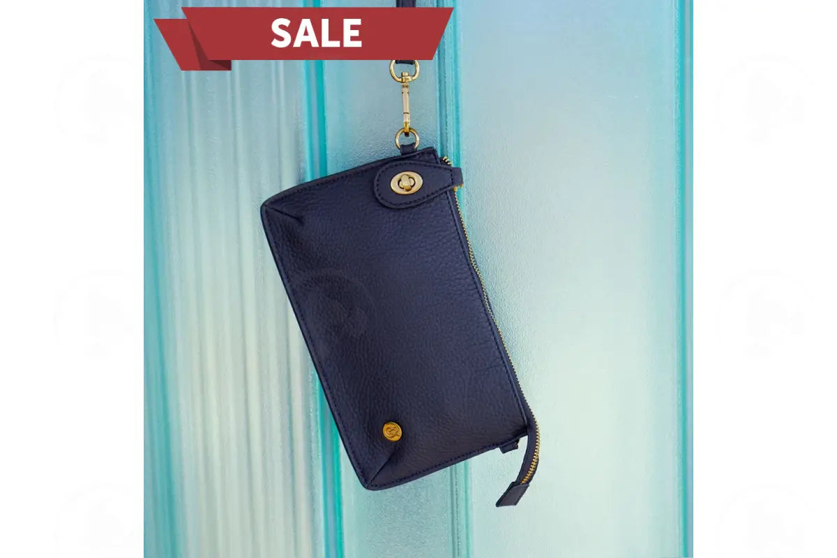 Little Deb Vegan Leather Essential Oil Clutch/Crossover Purse Navy