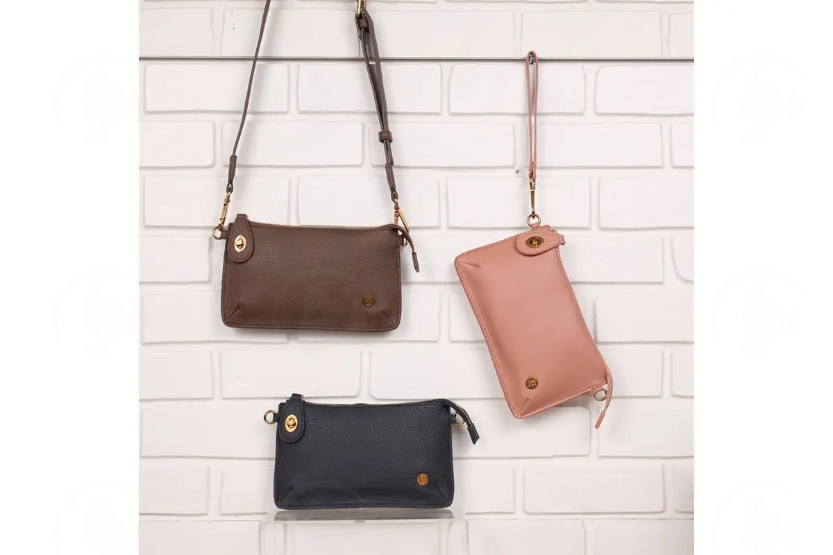 Little Deb Vegan Leather Essential Oil Clutch/Crossover Purse Blush