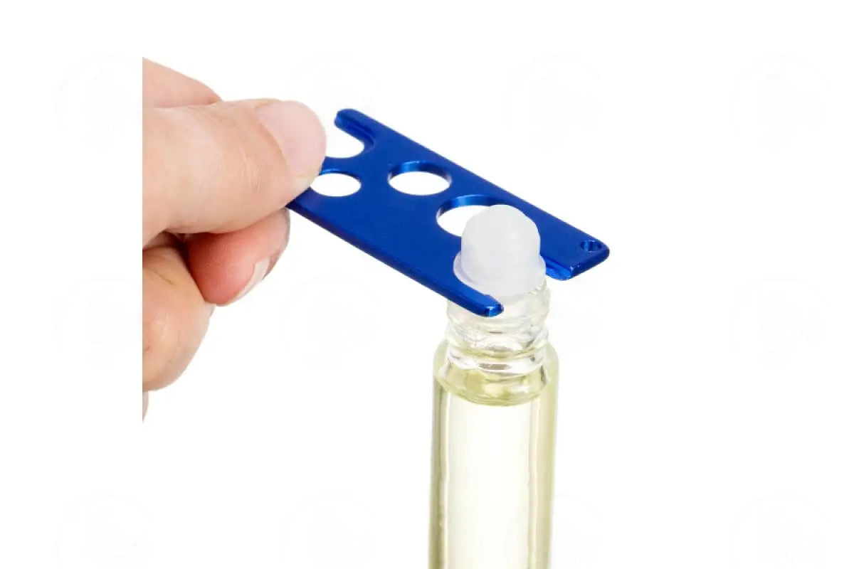 Long Metal Oil Key: Orifice Reducers And Roll-On Fitments Purple