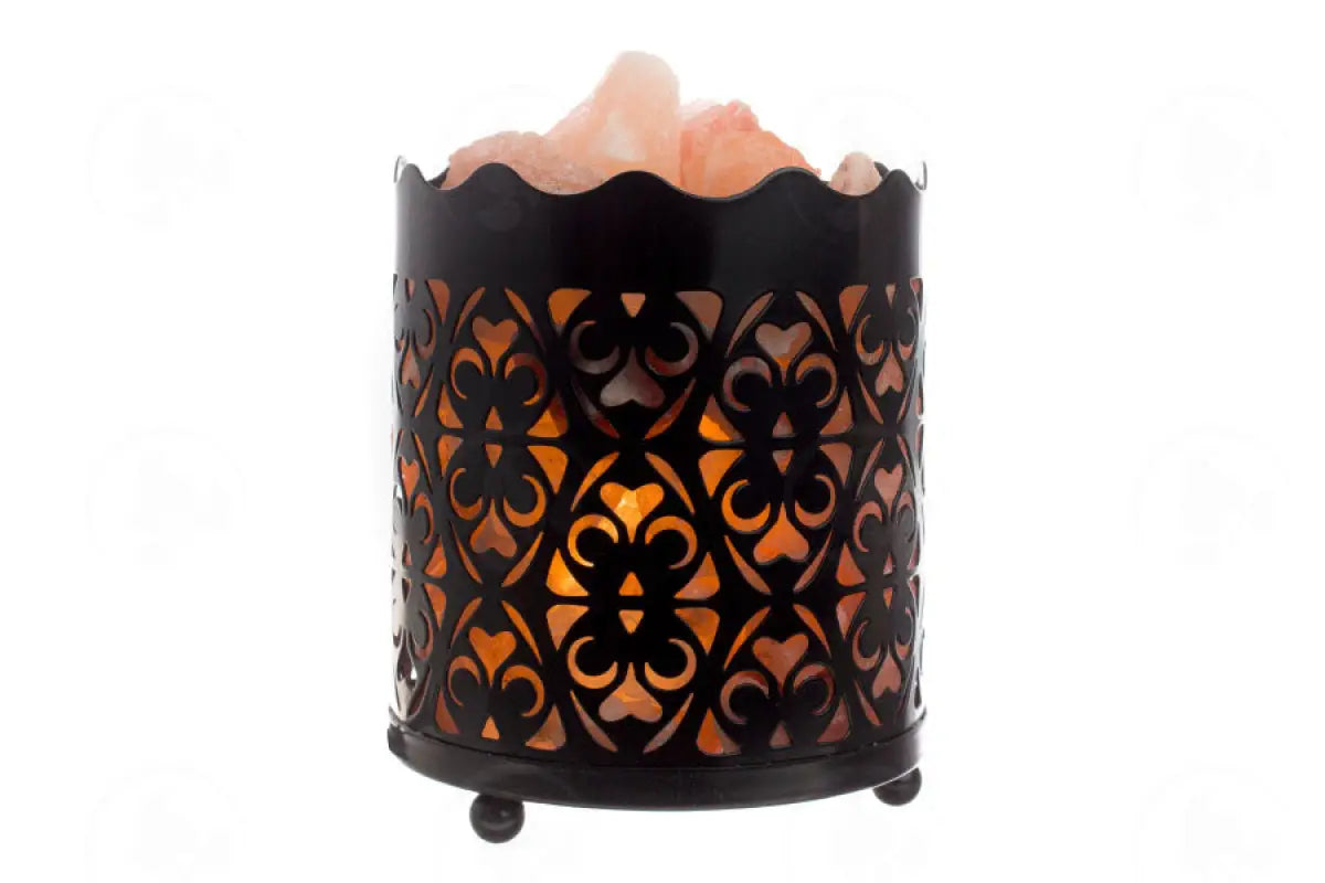 Himalayan Salt Lamp Basket Flanigan-cut Cylinder