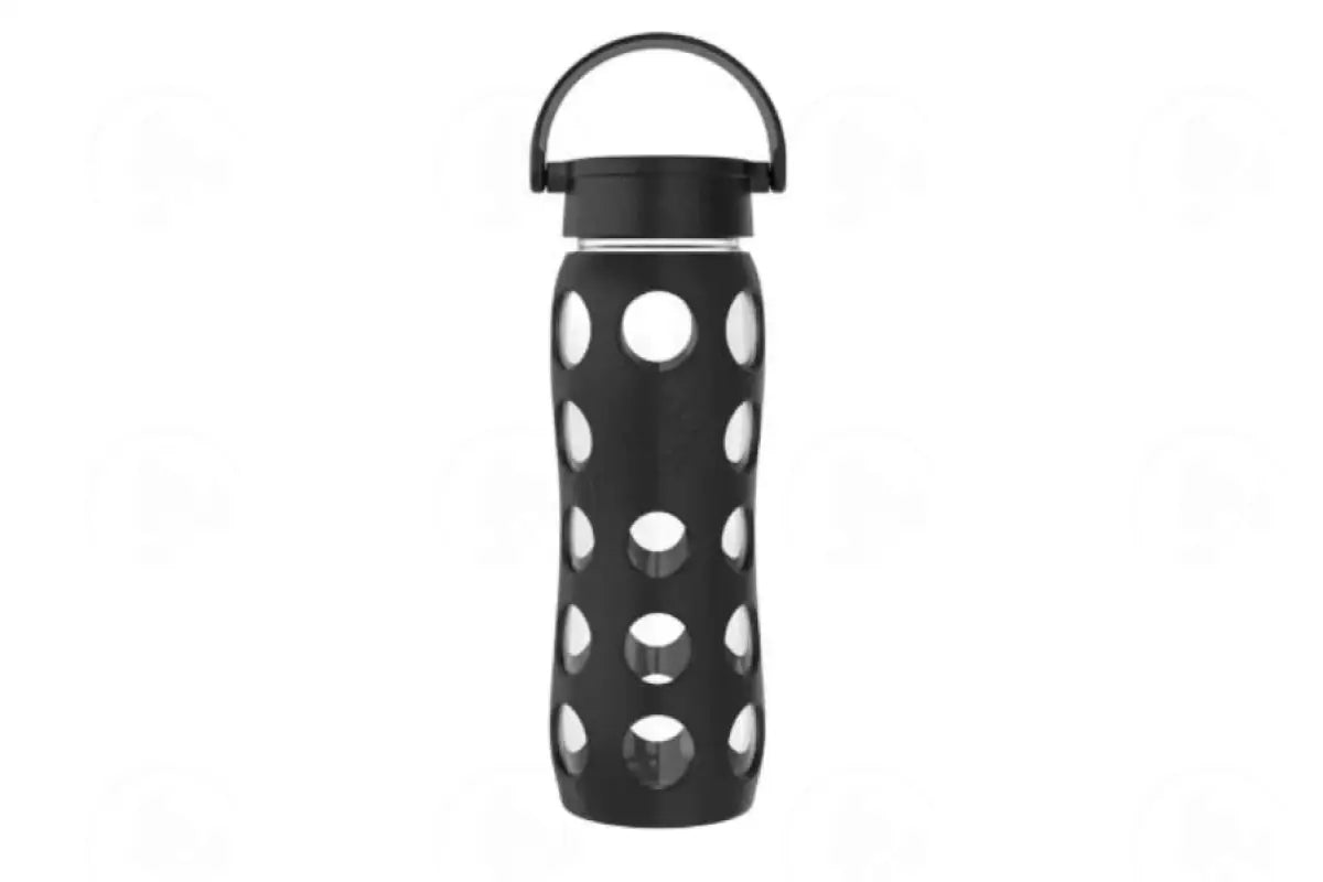 Glass Water Bottle with Plastic Flip Cap or Handle and Silicone Sleeve (22 oz.)