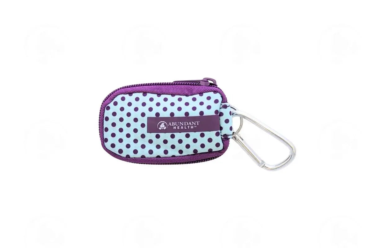 Aroma Ready Key Chain Case: For Sample Vials (Holds 8 Vials) Blue With Polka Dots
