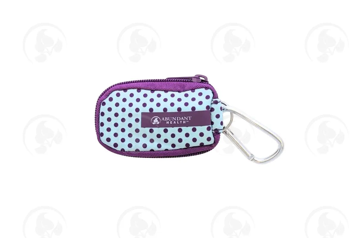 Aroma Ready Key Chain Case: For Sample Vials (Holds 8 Vials) Blue With Polka Dots