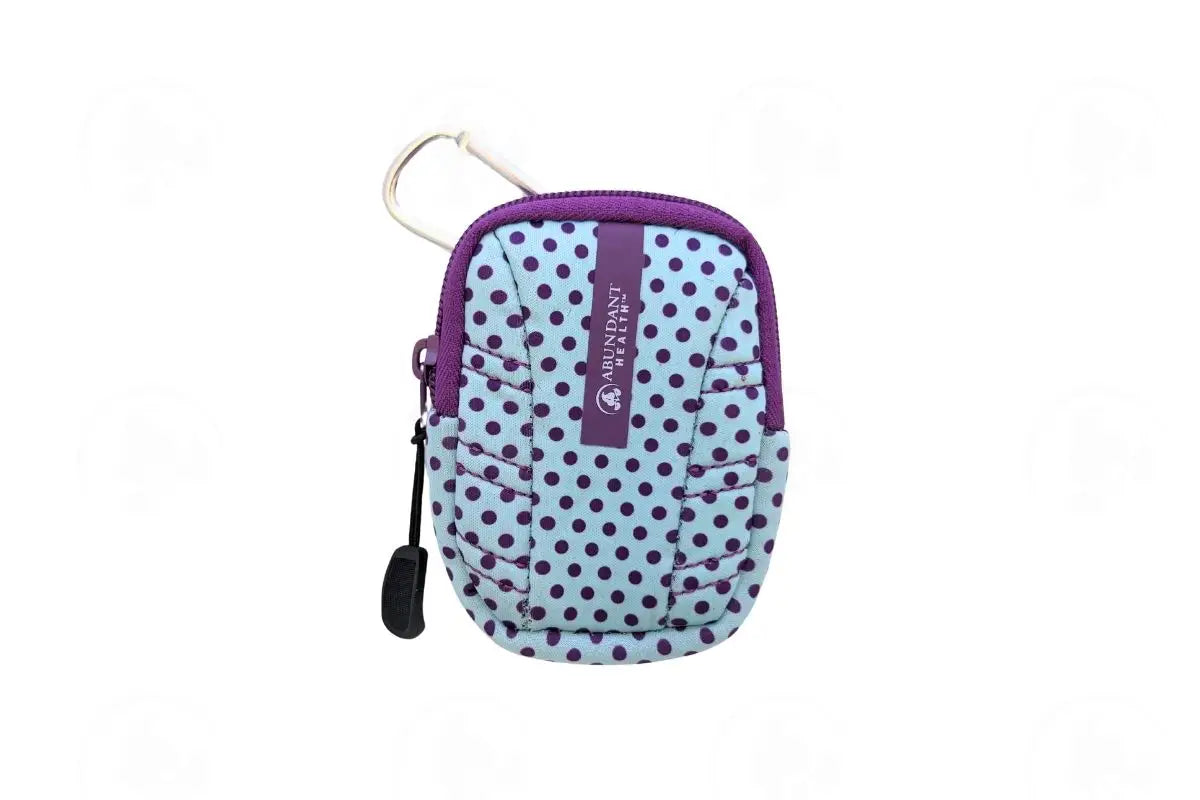 Aroma Ready™ Key Chain Case: For 15 Ml Or Roll-On Vials; Abundant Health Branded Polka Dots