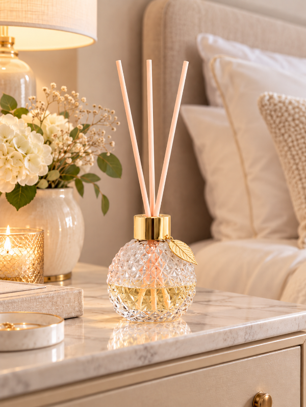 Elegant Essential Oil Glass Reed Diffusers with Recipes (Set of 3 Assorted Bottles)