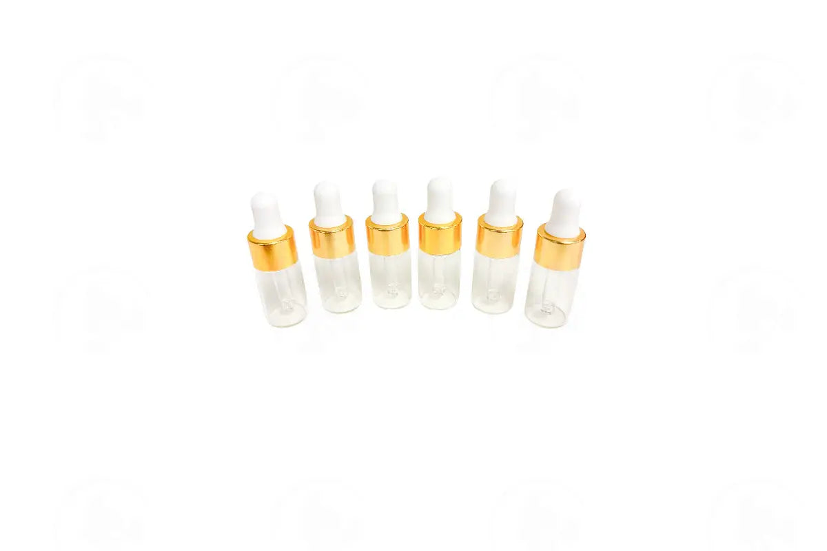 3 ml Clear Glass Vials with White Dropper Caps (Pack of 6)