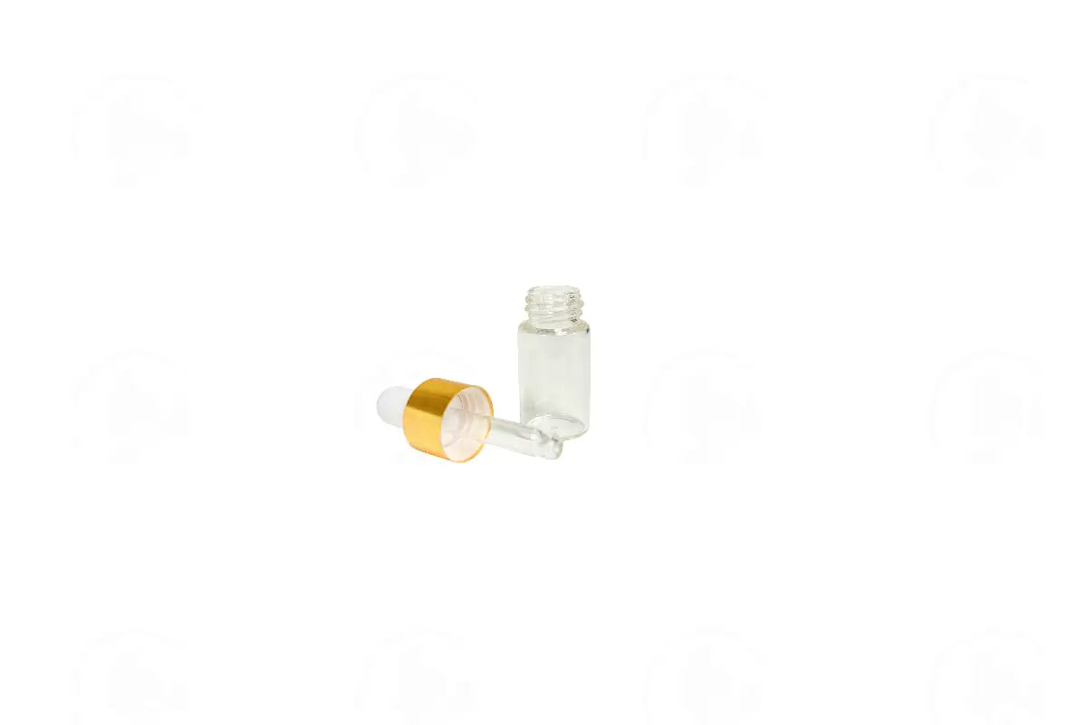 3 ml Clear Glass Vials with White Dropper Caps (Pack of 6)