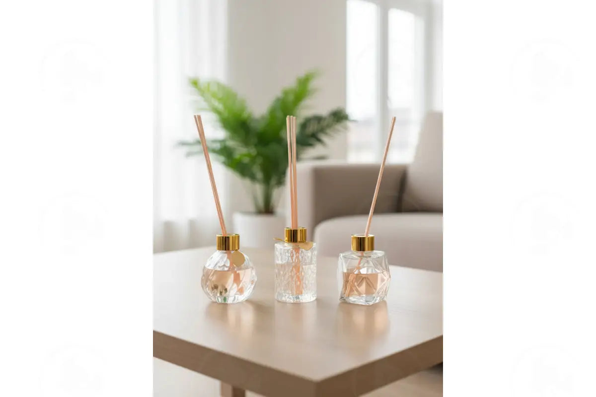 Glass Essential Oil Reed Diffuser with Recipes (Set of 3)