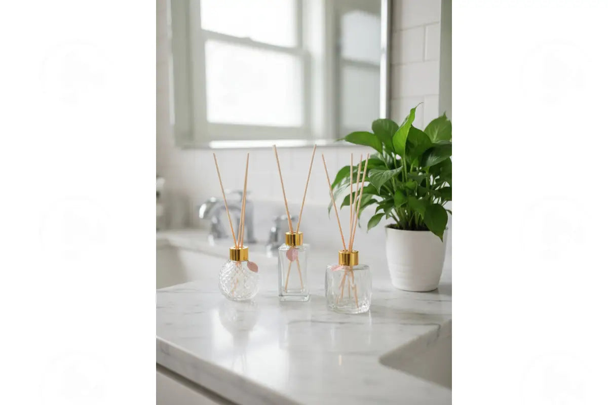 Glass Essential Oil Reed Diffuser with Recipes (Set of 3)