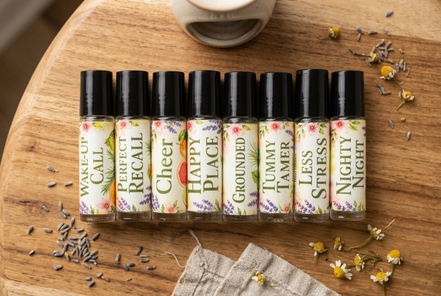 DIY Essential Oil Roller Blend Labels - Set of 8