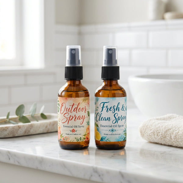 DIY Essential Oil Spray Labels – Set of 8 Decorative Labels