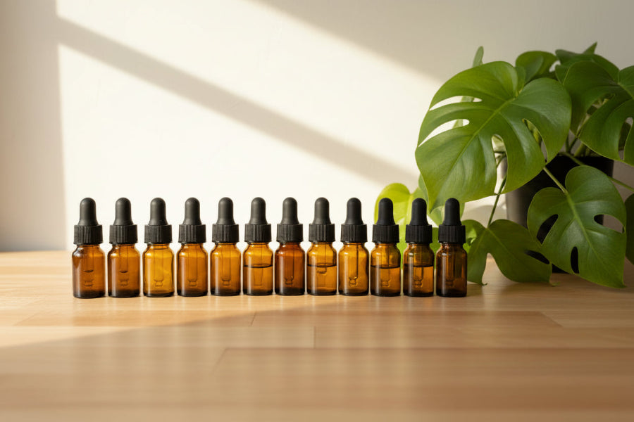 5/8 dram Amber Glass Vials with Dropper Caps (Pack of 12)