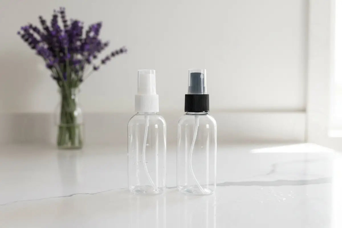 4 oz. Clear PET Boston Round Plastic Bottle (24-400 Neck Size) with Misting Sprayer