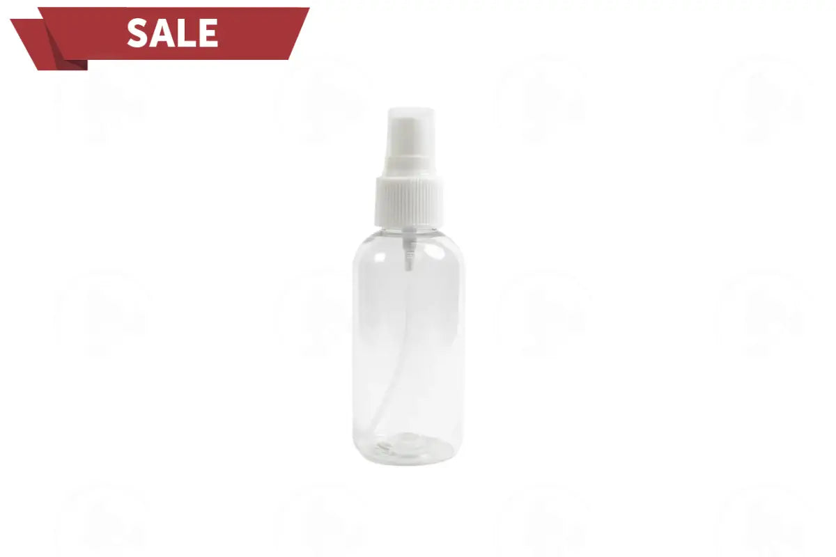 4 oz. Clear PET Boston Round Plastic Bottle (24-400 Neck Size) with Misting Sprayer