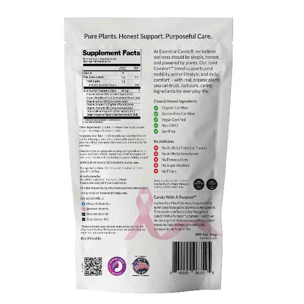 Joint Comfort Botanical Lozenges - Supports Joint Comfort &amp; Mobility - Organic Turmeric, Ginger, Lemon, Black Pepper, Burdock Root &amp; Cayenne