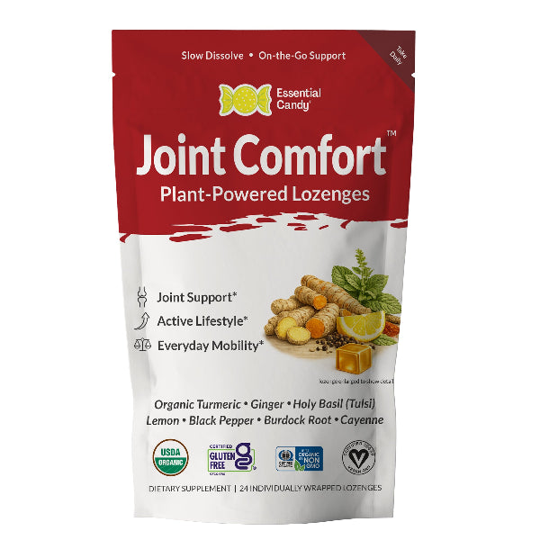 Joint Comfort Botanical Lozenges - Supports Joint Comfort &amp; Mobility - Organic Turmeric, Ginger, Lemon, Black Pepper, Burdock Root &amp; Cayenne