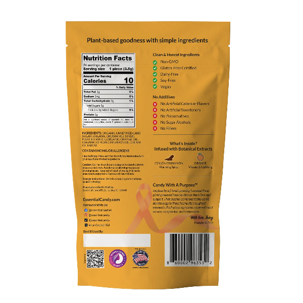 Orange Cinnamon Plant-Powered Hard Candy - Heart Friendly Goodness