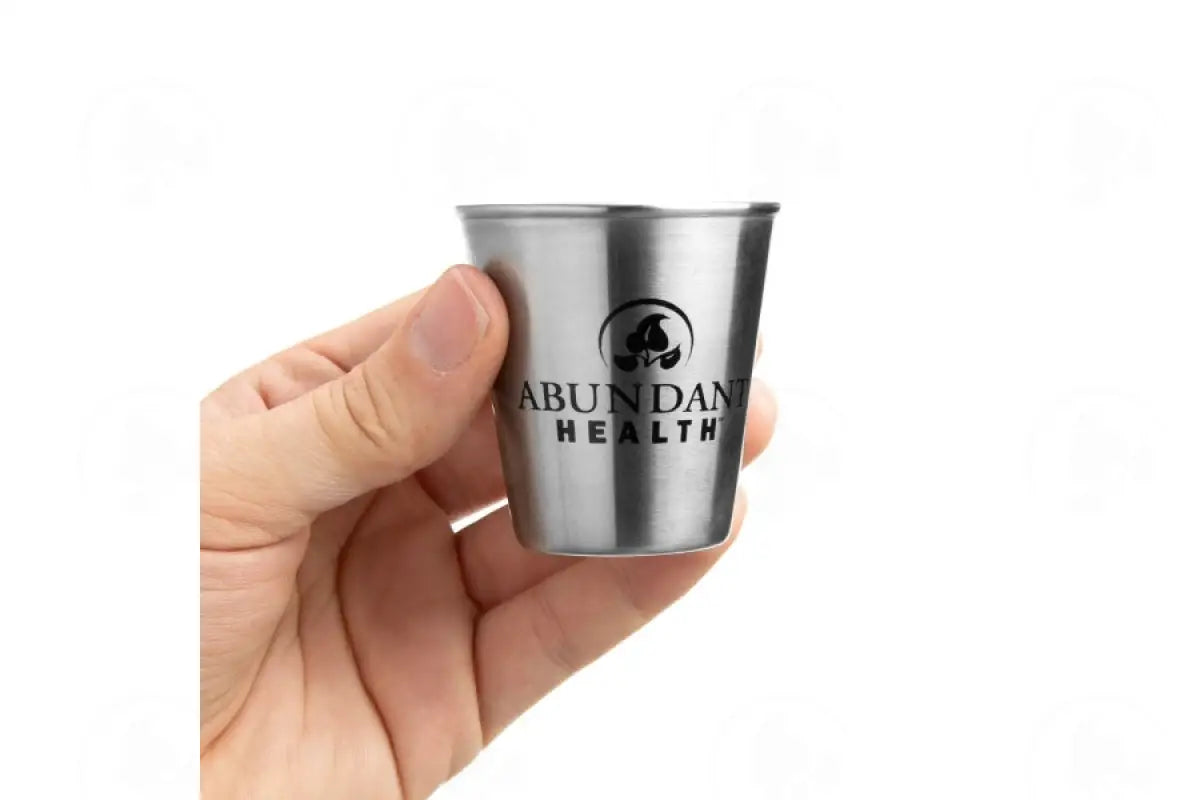 Essential Oil Stainless Steel Shot Glass: Abundant Health Branded