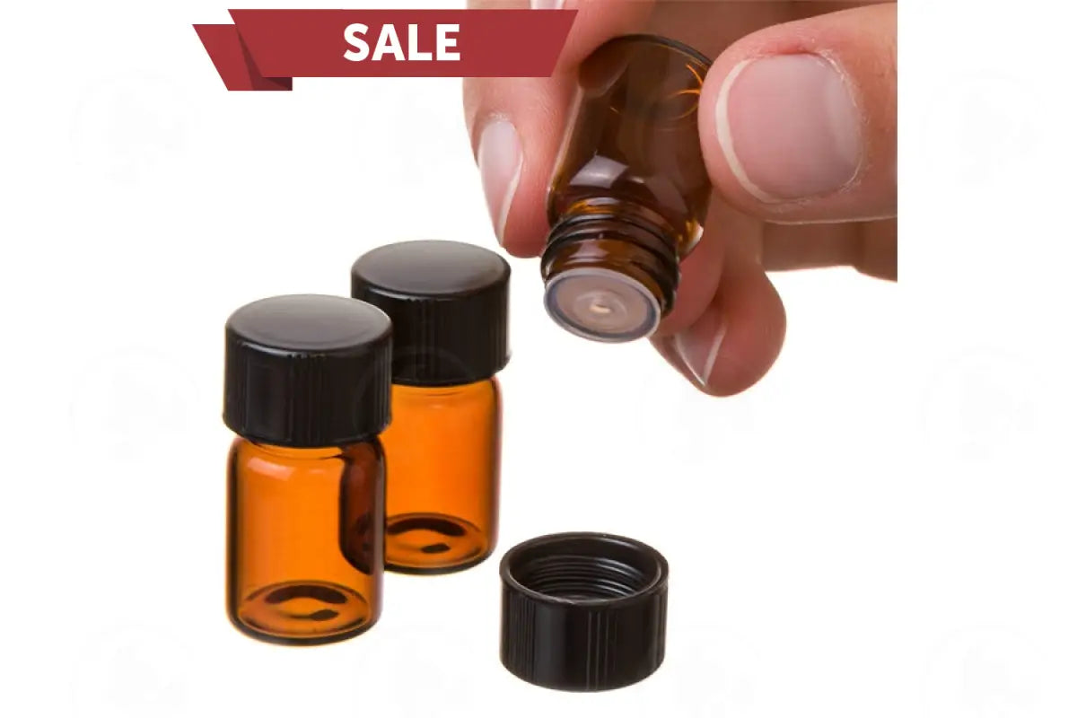 5/8 Dram Sample Vial: Amber Glass With Orifice Reducer And Black Cap (144 Count)