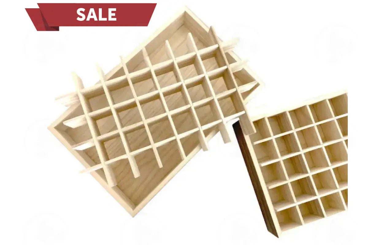 Light Feathergrain Wood Essential Oils Tray (Holds 40 Vials)
