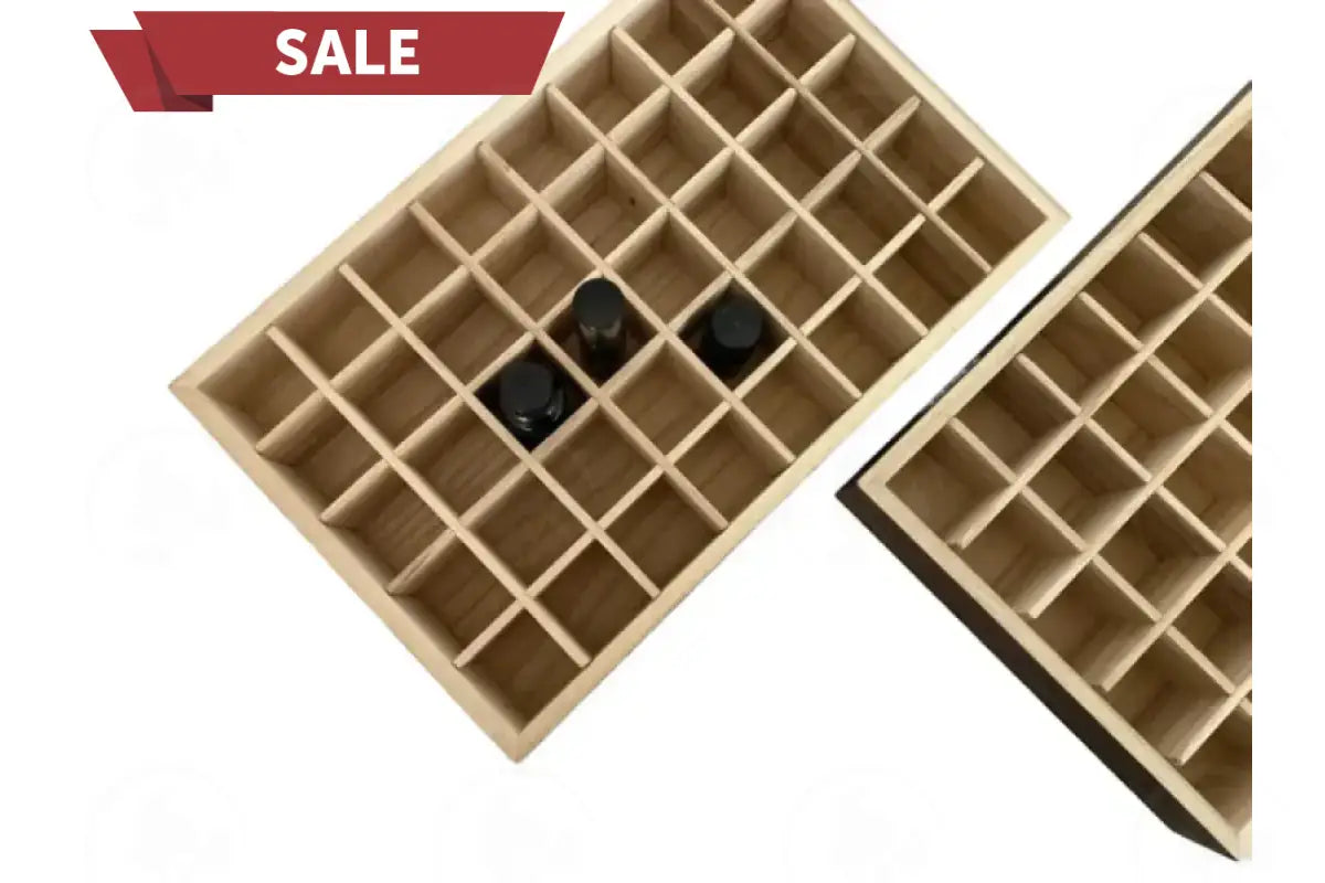 Light Feathergrain Wood Essential Oils Tray (Holds 40 Vials)