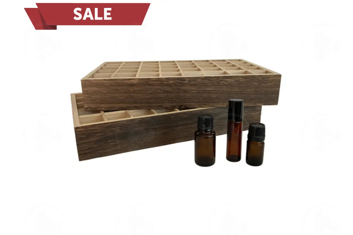 Dark Feathergrain Wood Essential Oils Tray (Holds 40 Vials)