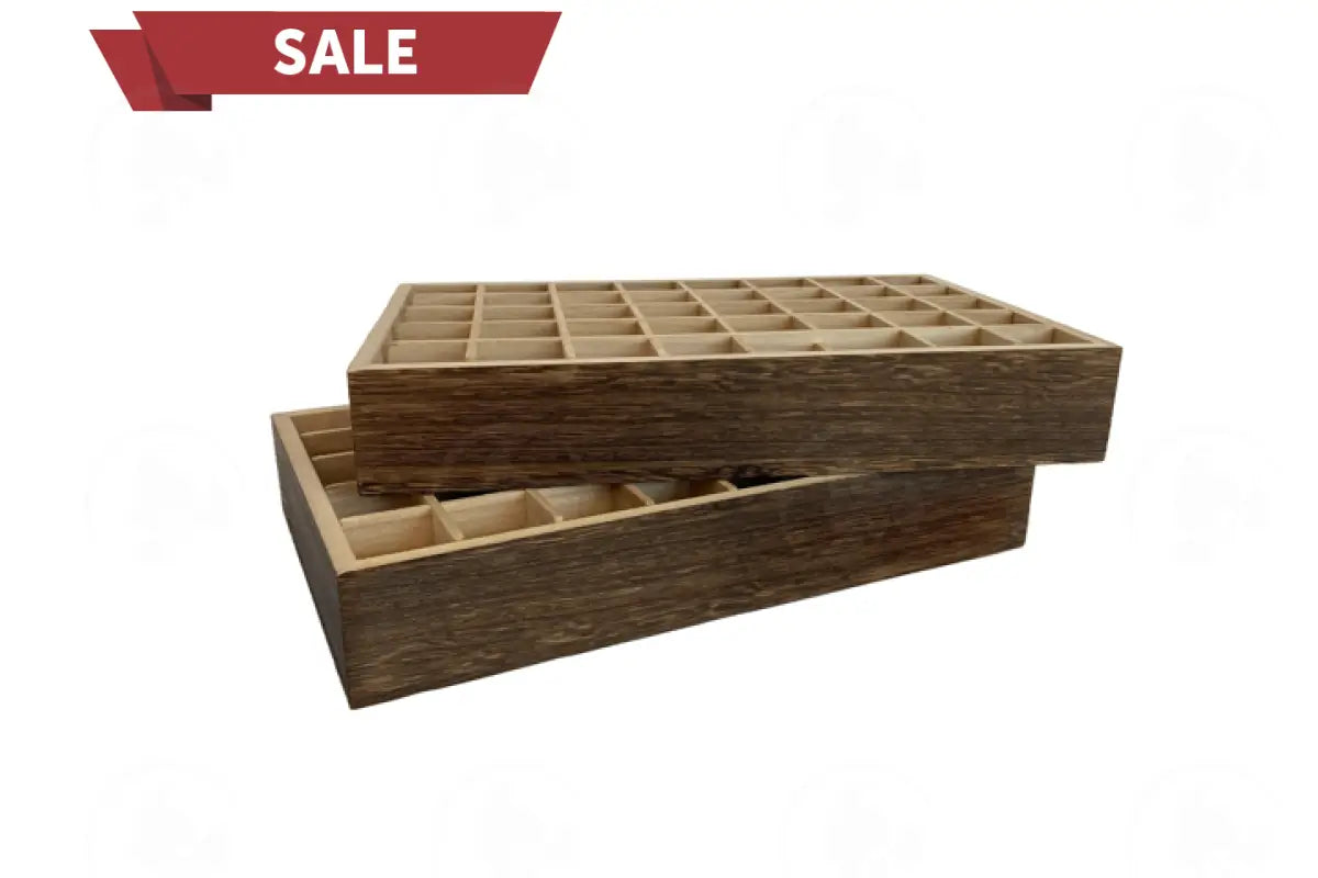 Dark Feathergrain Wood Essential Oils Tray (Holds 40 Vials)